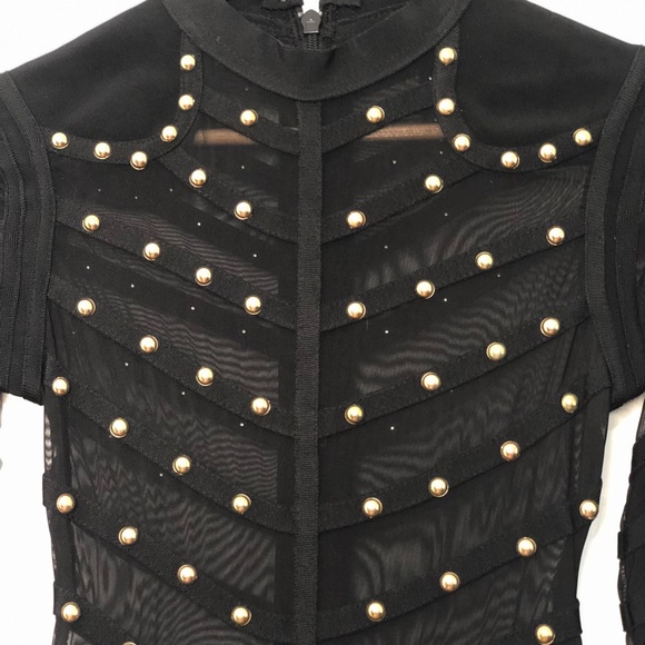 Black studded body con dress - Picture 6 of 6